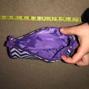 Purple chevron makeup bag